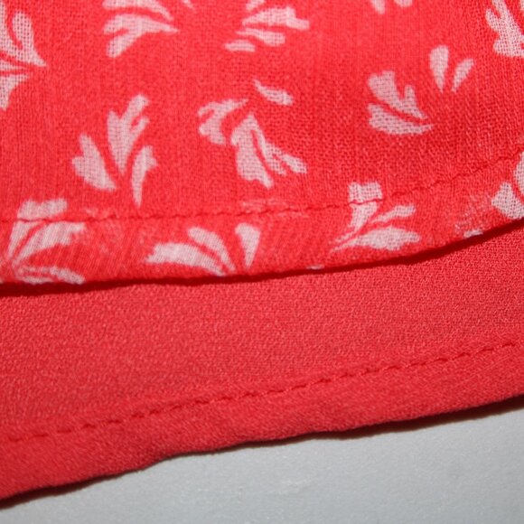 Loft Petites Sz SP Orange White Collared Lined 100% Polyester Top - Picture 12 of 14